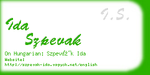 ida szpevak business card